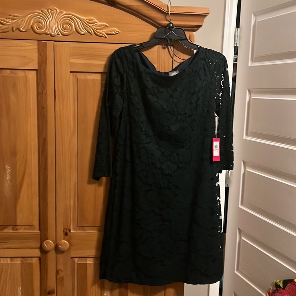 Forest green Lacey sexy dress with long sleeves